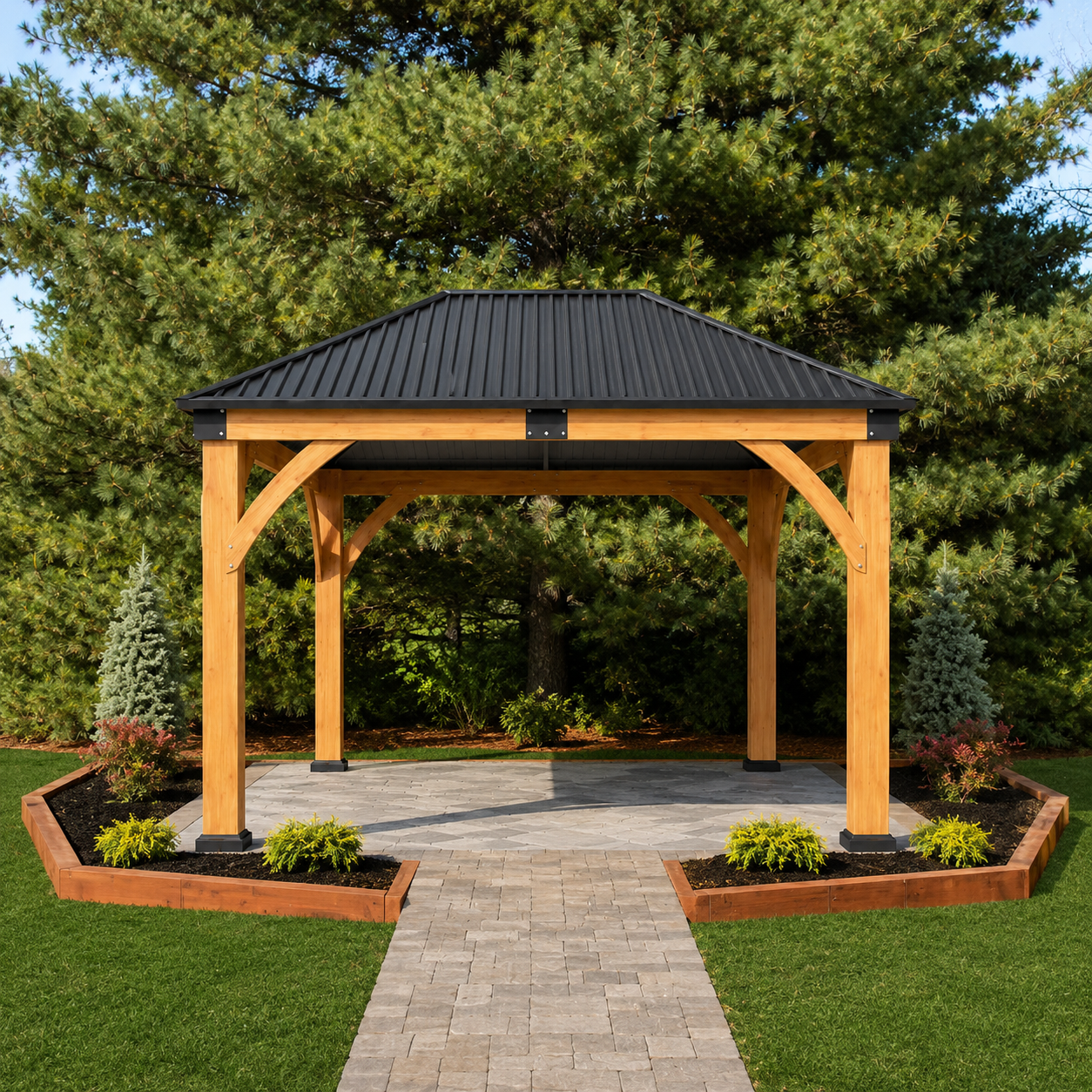 Ekko Outdoor Spruce Wood Gazebo
