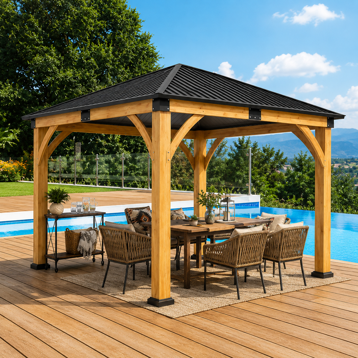 Ekko Outdoor Spruce Wood Gazebo