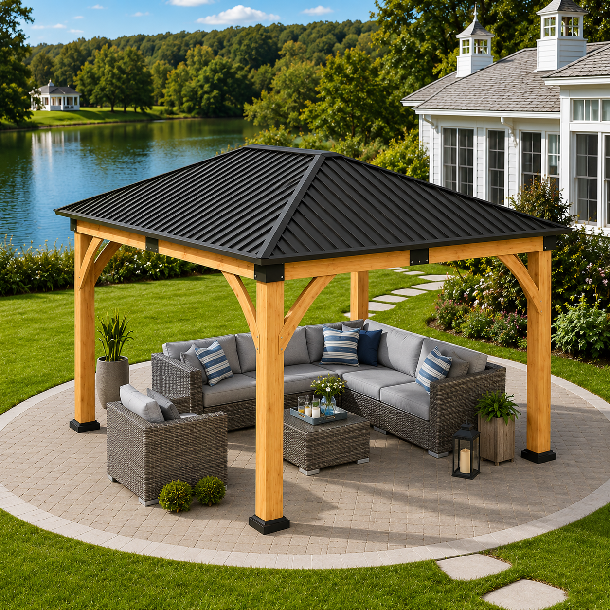 Ekko Outdoor Spruce Wood Gazebo
